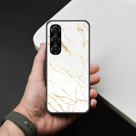 Infinix Hot 60 Cover - White Marble Series 2 - HQ Ultra Shine Premium Infinity Glass Soft Silicon Borders Case