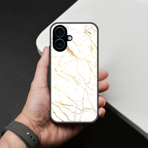 iPhone 18 - White Marble Series 2 - HQ Ultra Shine Premium Infinity Glass Soft Silicon Borders Case