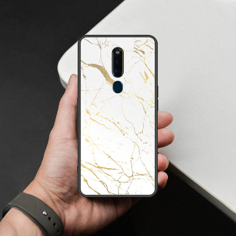 Huawei Honor Play 8A Cover - White Marble Series 2 - HQ Ultra Shine Premium Infinity Glass Soft Silicon Borders Case