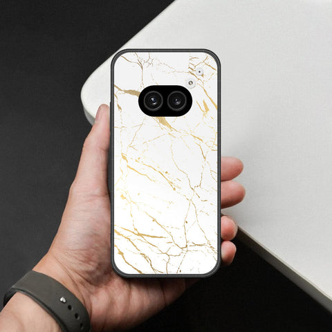 Nothing Phone 2a Cover - White Marble Series 2 - HQ Ultra Shine Premium Infinity Glass Soft Silicon Borders Case