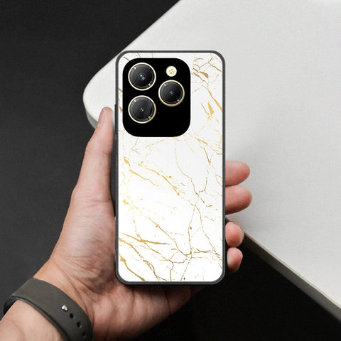 Infinix Hot 40 Cover - White Marble Series 2 - HQ Ultra Shine Premium Infinity Glass Soft Silicon Borders Case