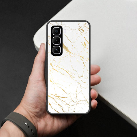 Infinix Hot 60 Pro Plus Cover - White Marble Series 2 - HQ Ultra Shine Premium Infinity Glass Soft Silicon Borders Case