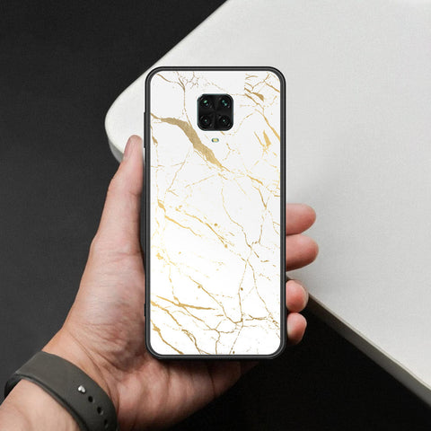 Xiaomi Redmi Note 9 Pro Cover - White Marble Series 2 - HQ Ultra Shine Premium Infinity Glass Soft Silicon Borders Case