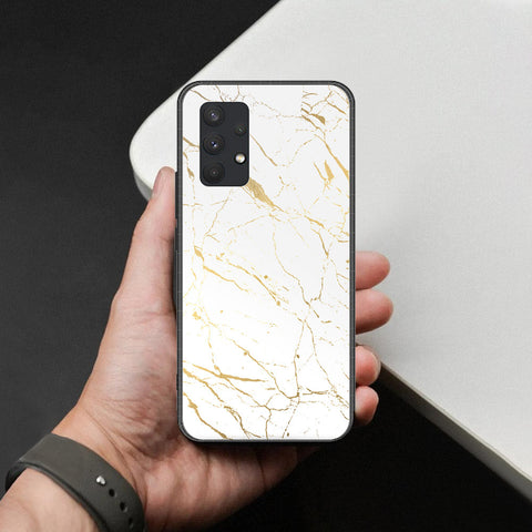Samsung Galaxy A32 Cover - White Marble Series 2 - HQ Ultra Shine Premium Infinity Glass Soft Silicon Borders Case