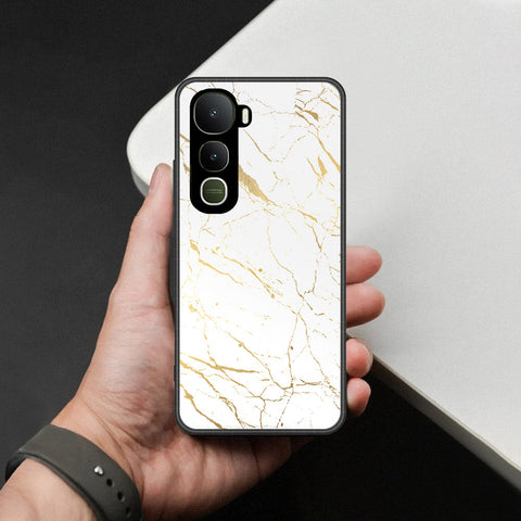 Vivo Y400 Pro Cover - White Marble Series 2 - HQ Ultra Shine Premium Infinity Glass Soft Silicon Borders Case