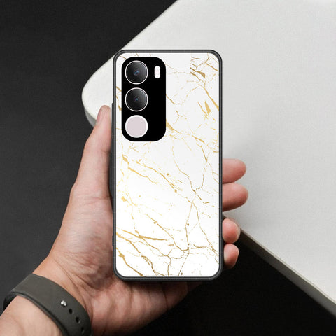 Vivo Y19s Pro Cover - White Marble Series 2 - HQ Ultra Shine Premium Infinity Glass Soft Silicon Borders Case