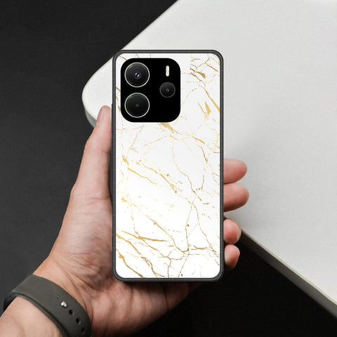 Xiaomi Redmi Note 14 4G Cover - White Marble Series 2 - HQ Ultra Shine Premium Infinity Glass Soft Silicon Borders Case