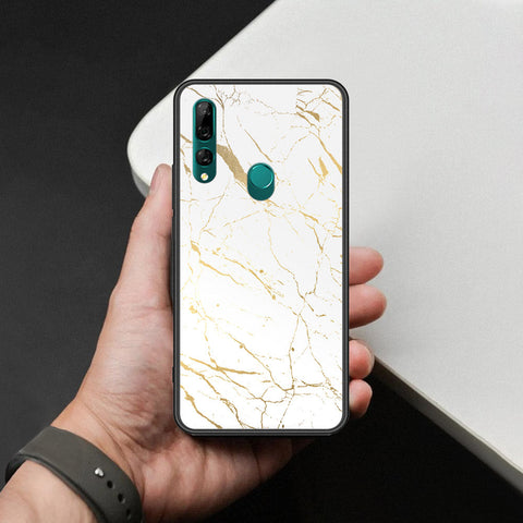 Huawei P Smart Z Cover - White Marble Series 2 - HQ Ultra Shine Premium Infinity Glass Soft Silicon Borders Case