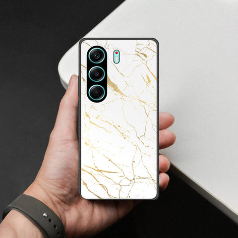 Tecno Camon 40 Pro Cover - White Marble Series 2 - HQ Ultra Shine Premium Infinity Glass Soft Silicon Borders Case