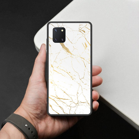 Samsung Galaxy Note 10 Lite Cover - White Marble Series 2 - HQ Ultra Shine Premium Infinity Glass Soft Silicon Borders Case