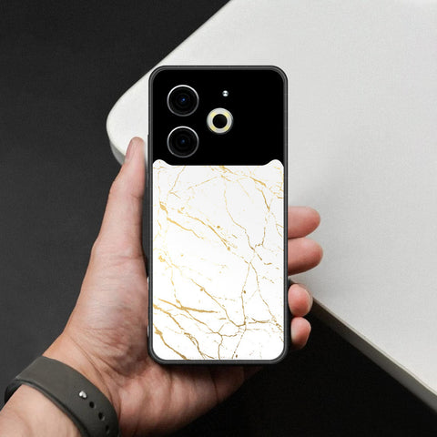 Tecno Pova 6 Pro Cover - White Marble Series 2 - HQ Ultra Shine Premium Infinity Glass Soft Silicon Borders Case