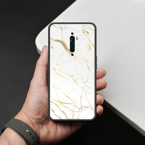 Oppo Reno 2Z Cover - White Marble Series 2 - HQ Ultra Shine Premium Infinity Glass Soft Silicon Borders Case