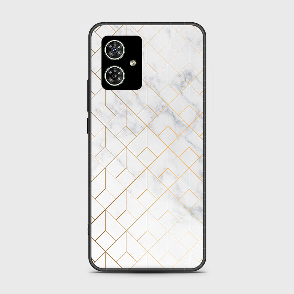 Motorola Moto G54 Cover- White Marble Series 2 - HQ Ultra Shine Premium Infinity Glass Soft Silicon Borders Case