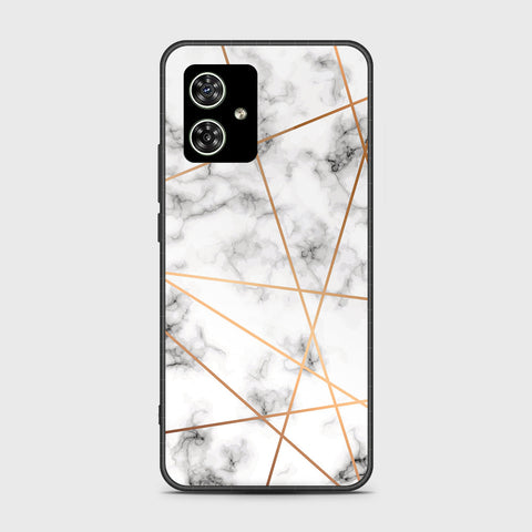 Motorola Moto G54 Cover- White Marble Series 2 - HQ Ultra Shine Premium Infinity Glass Soft Silicon Borders Case