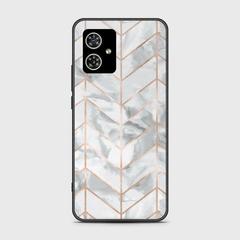 Motorola Moto G54 Cover- White Marble Series 2 - HQ Ultra Shine Premium Infinity Glass Soft Silicon Borders Case