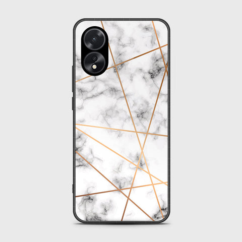Oppo A38 Cover- White Marble Series 2 - HQ Ultra Shine Premium Infinity Glass Soft Silicon Borders Case
