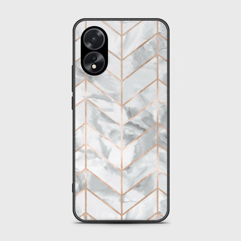 Oppo A38 Cover- White Marble Series 2 - HQ Ultra Shine Premium Infinity Glass Soft Silicon Borders Case