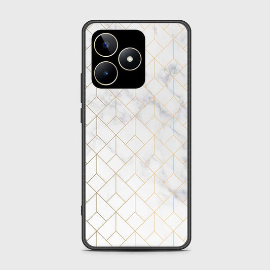 Realme C51 Cover- White Marble Series 2 - HQ Ultra Shine Premium Infinity Glass Soft Silicon Borders Case