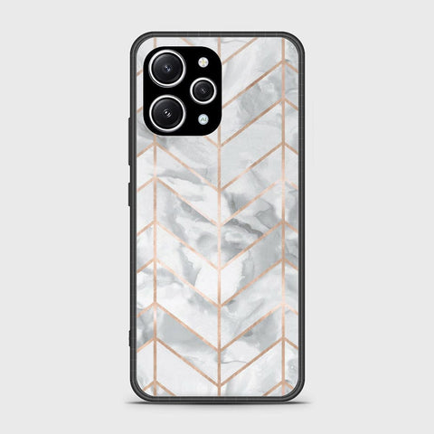 Xiaomi Redmi 12 4G Cover- White Marble Series 2 - HQ Premium Shine Durable Shatterproof Case