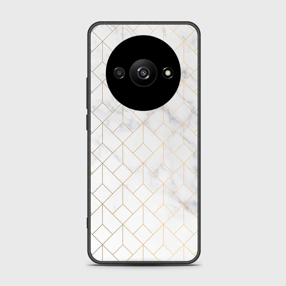 Xiaomi Redmi A3x Cover- White Marble Series 2 - HQ Ultra Shine Premium Infinity Glass Soft Silicon Borders Case