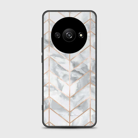 Xiaomi Redmi A3x Cover- White Marble Series 2 - HQ Ultra Shine Premium Infinity Glass Soft Silicon Borders Case