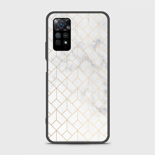 Xiaomi Redmi Note 11 Cover- White Marble Series 2 - HQ Ultra Shine Premium Infinity Glass Soft Silicon Borders Case (Fast Delivery) (SU)