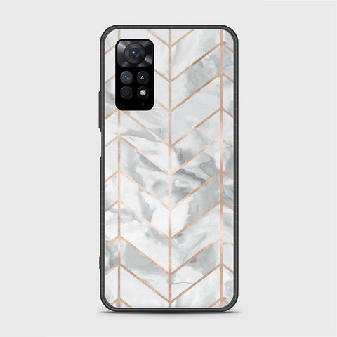 Xiaomi Redmi Note 11 Cover- White Marble Series 2 - HQ Ultra Shine Premium Infinity Glass Soft Silicon Borders Case (Fast Delivery) (SU)