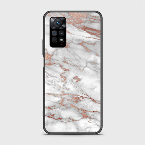 Xiaomi Redmi Note 11 Cover- White Marble Series 2 - HQ Ultra Shine Premium Infinity Glass Soft Silicon Borders Case (Fast Delivery) (SU)