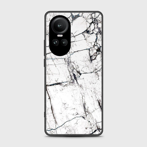 Oppo Reno 10 Pro Cover- White Marble Series 2 - HQ Ultra Shine Premium Infinity Glass Soft Silicon Borders Case