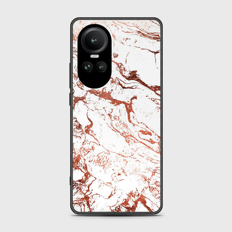 Oppo Reno 10 Pro Cover- White Marble Series 2 - HQ Ultra Shine Premium Infinity Glass Soft Silicon Borders Case
