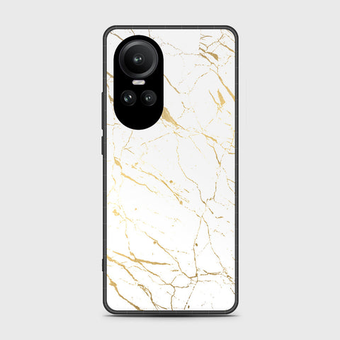 Oppo Reno 10 Pro Cover- White Marble Series 2 - HQ Ultra Shine Premium Infinity Glass Soft Silicon Borders Case