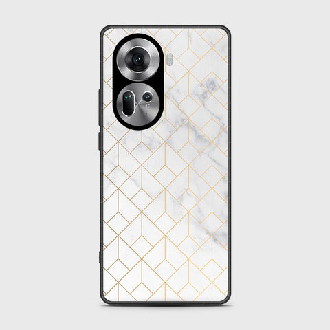 Oppo Reno 11 5G Cover- White Marble Series 2 - HQ Ultra Shine Premium Infinity Glass Soft Silicon Borders Case