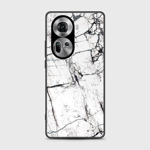 Oppo Reno 11 5G Cover- White Marble Series 2 - HQ Ultra Shine Premium Infinity Glass Soft Silicon Borders Case