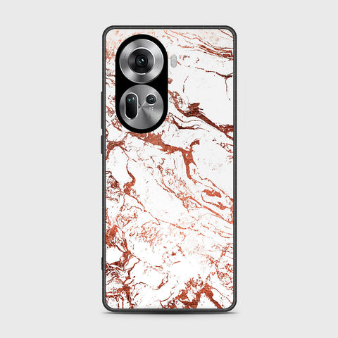 Oppo Reno 11 5G Cover- White Marble Series 2 - HQ Ultra Shine Premium Infinity Glass Soft Silicon Borders Case