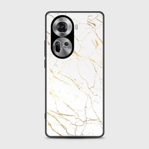 Oppo Reno 11 5G Cover- White Marble Series 2 - HQ Ultra Shine Premium Infinity Glass Soft Silicon Borders Case