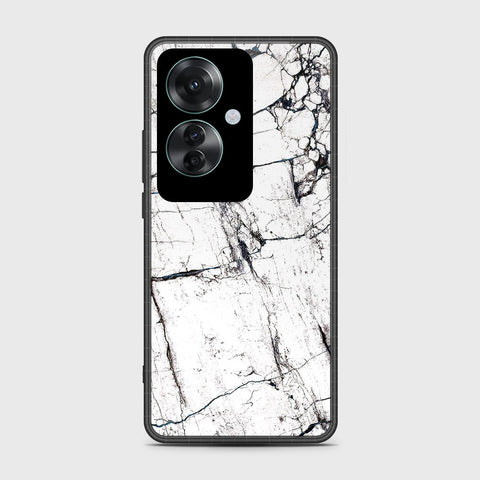 Oppo Reno 11F 5G Cover- White Marble Series 2 - HQ Ultra Shine Premium Infinity Glass Soft Silicon Borders Case