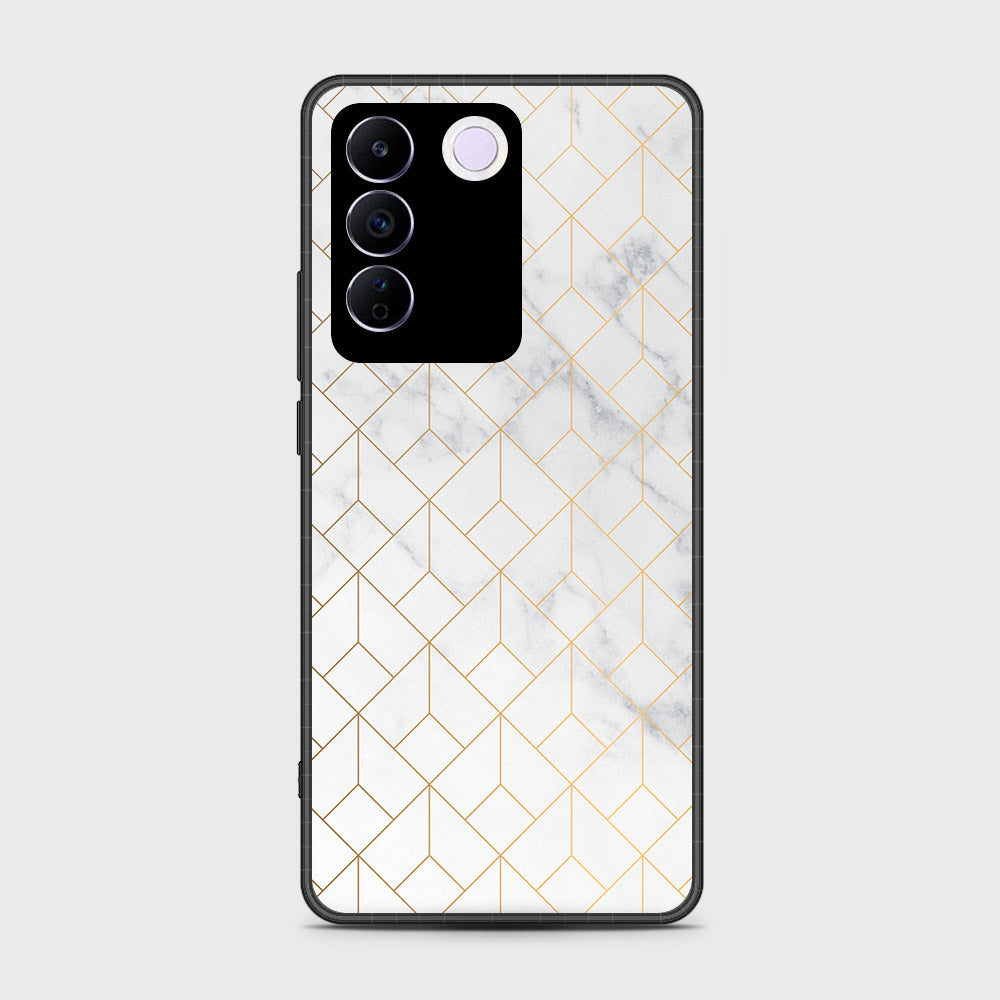 Vivo V27e Cover- White Marble Series 2 - HQ Premium Shine Durable Shatterproof Case