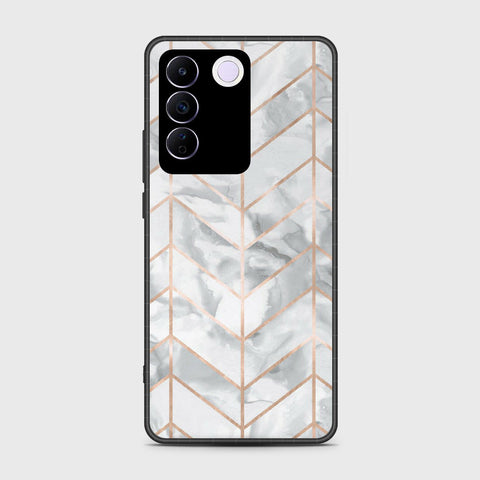 Vivo V27e Cover- White Marble Series 2 - HQ Premium Shine Durable Shatterproof Case