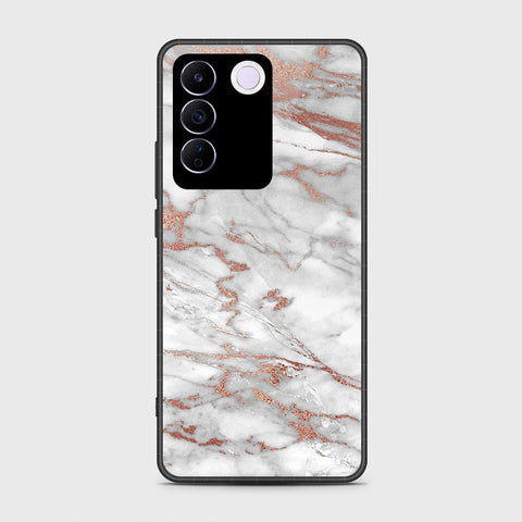 Vivo V27e Cover- White Marble Series 2 - HQ Premium Shine Durable Shatterproof Case