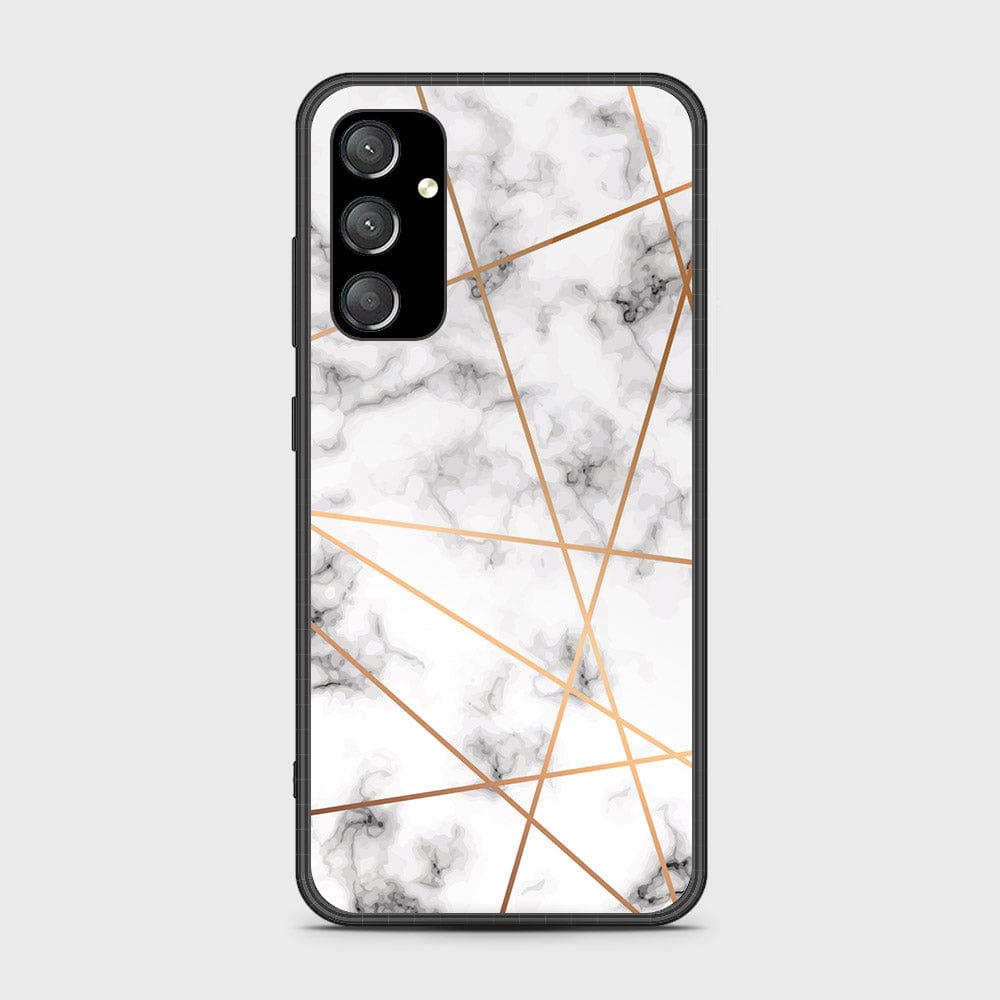 Samsung Galaxy A35 Cover- White Marble Series 2 - HQ Ultra Shine Premium Infinity Glass Soft Silicon Borders Case (Fast Delivery)