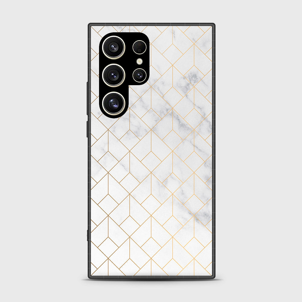 Samsung Galaxy S24 Ultra Cover- White Marble Series 2 - HQ Premium Shine Durable Shatterproof Case