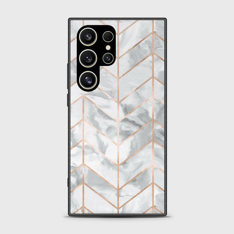 Samsung Galaxy S24 Ultra Cover- White Marble Series 2 - HQ Premium Shine Durable Shatterproof Case