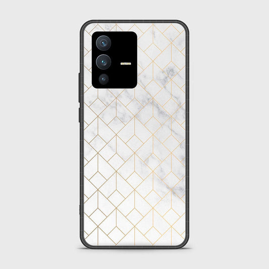 Vivo S12 Cover - White Marble Series 2 - D33 - HQ Ultra Shine Premium Infinity Glass Soft Silicon Borders Case ( Fast Delivery )