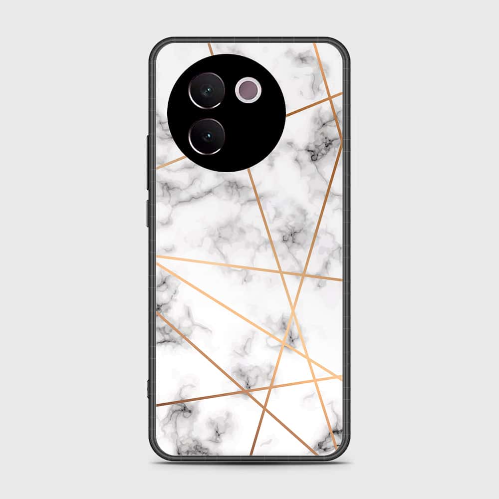 Vivo V30e Cover- White Marble Series 2 - HQ Ultra Shine Premium Infinity Glass Soft Silicon Borders Case (Fast Delivery) (H)
