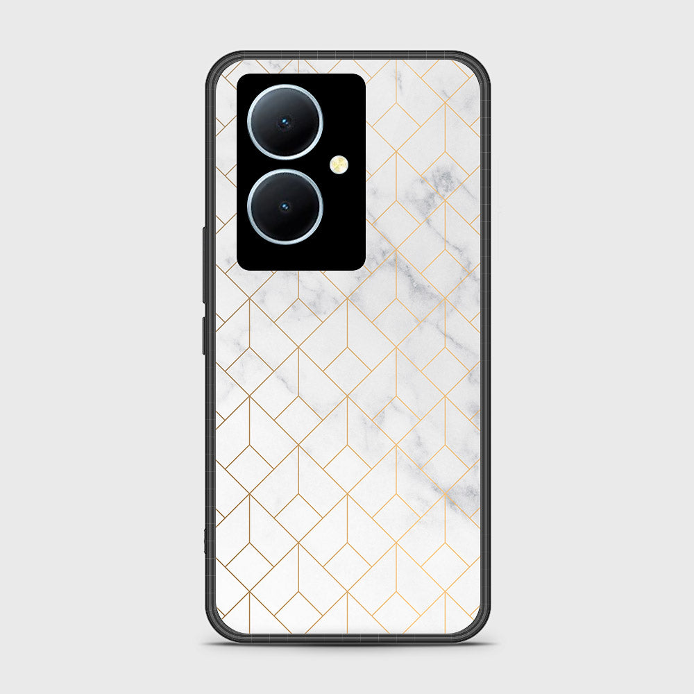 Vivo Y78 Cover - White Marble Series 2 - HQ Ultra Shine Premium Infinity Glass Soft Silicon Borders Case