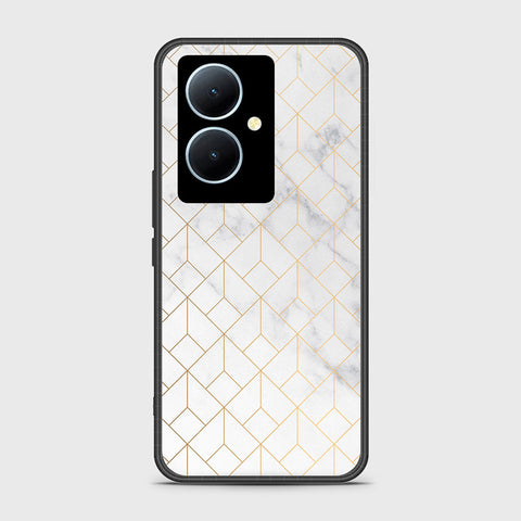 Vivo Y78 Cover - White Marble Series 2 - HQ Ultra Shine Premium Infinity Glass Soft Silicon Borders Case
