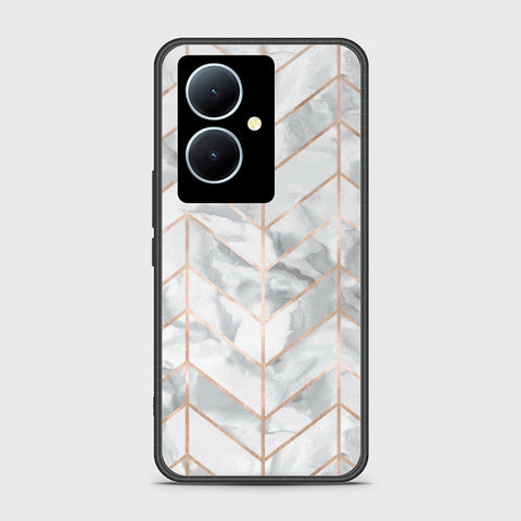 Vivo Y78 Cover - White Marble Series 2 - HQ Ultra Shine Premium Infinity Glass Soft Silicon Borders Case