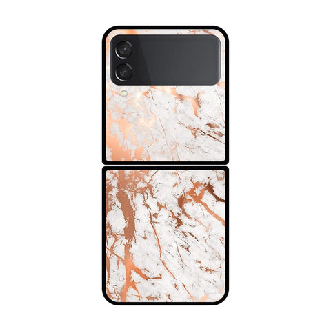 Samsung Galaxy Z Flip 3 5G Cover- White Marble Series 2 - D259 - HQ Premium Shine Durable Shatterproof Case ( Fast Delivery )