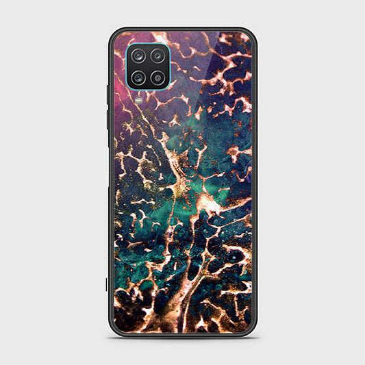 Samsung Galaxy A12 Cover - Colorful Marble Series - HQ Ultra Shine Premium Infinity Glass Soft Silicon Borders Case ( Fast Delivery )