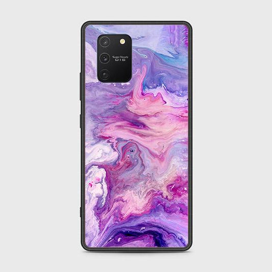 Samsung Galaxy A91 Lite Cover - Design 461 Colorful Marble Series - HQ Ultra Shine Premium Infinity Glass Soft Silicon Borders Case (Fast Delivery)